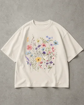 wildflower bouquet oversized tshirt