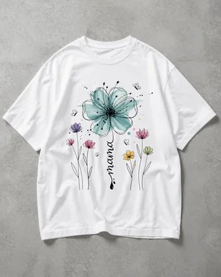 blooming floral art oversized tshirt