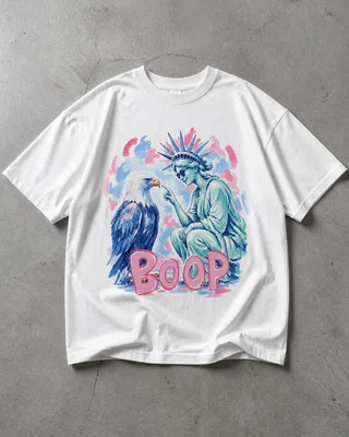 Lady Liberty Eagle Boop Oversized Tshirt